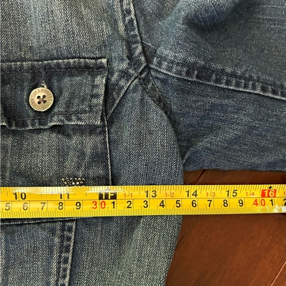 Guess Jeans Guess? Girls M 10/12 Denim Jacket hand decorated bling excellent - Picture 6 of 8